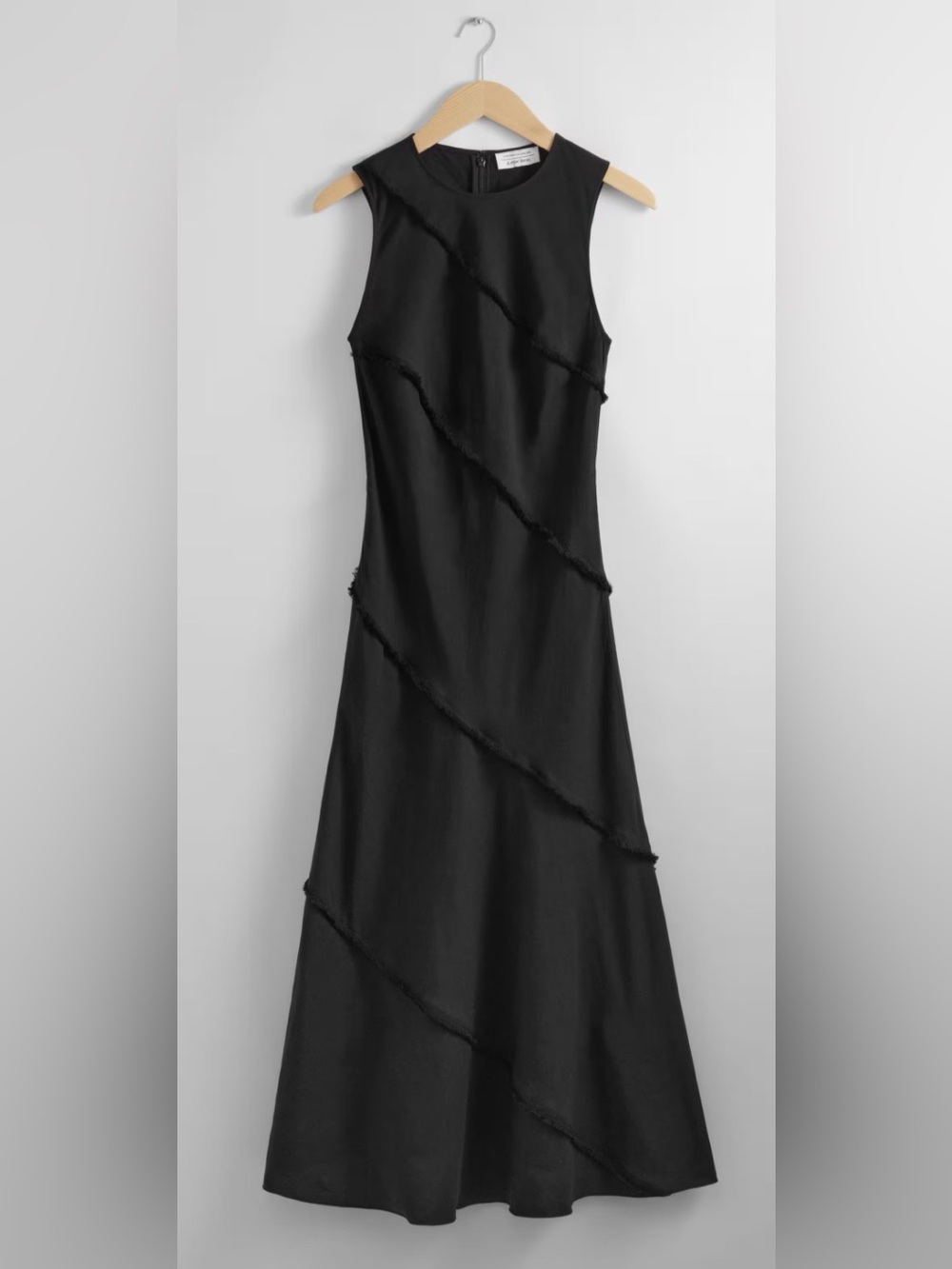 & Other Stories Black Sleeveless A-Line Midi Dress
